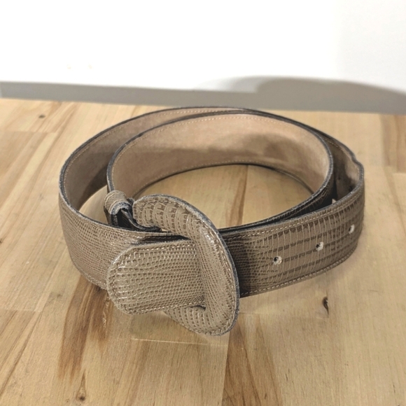 Vintage Calderon Embossed Leather Belt Beige Tan M 32 Classic Old Money main image 8